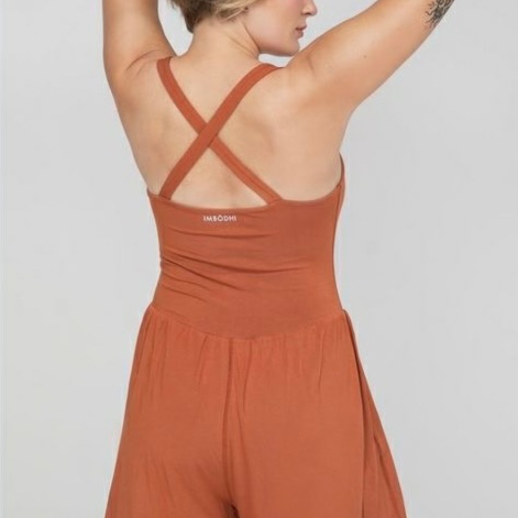 Imbodhi Lila Shorts Yoga Activewear Romper - Clay Xs — image 3 of 8